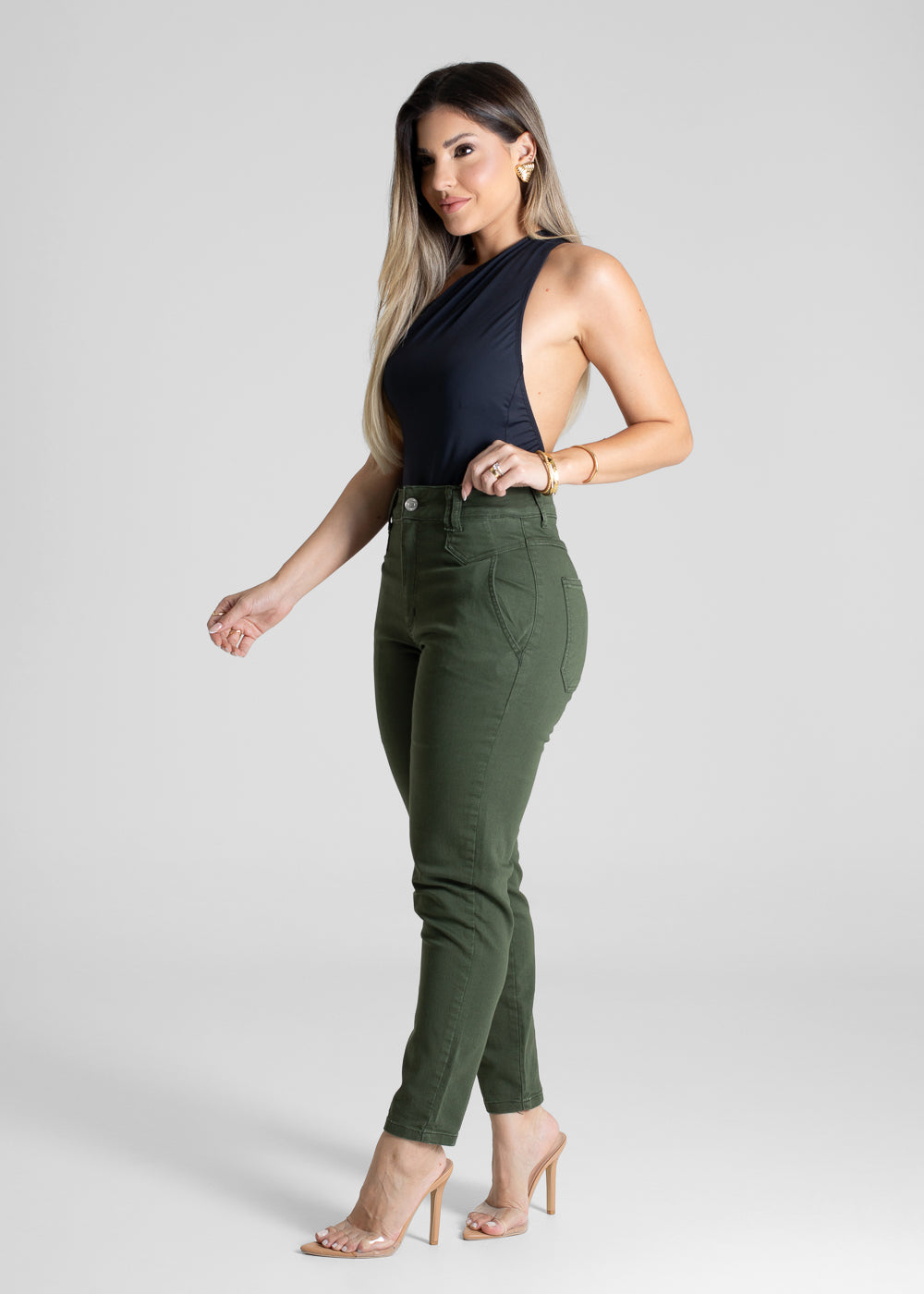 Calça Sarja Sawary Mom - 276233 VERDE