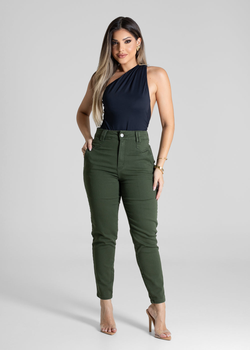 Calça Sarja Sawary Mom - 276233 VERDE