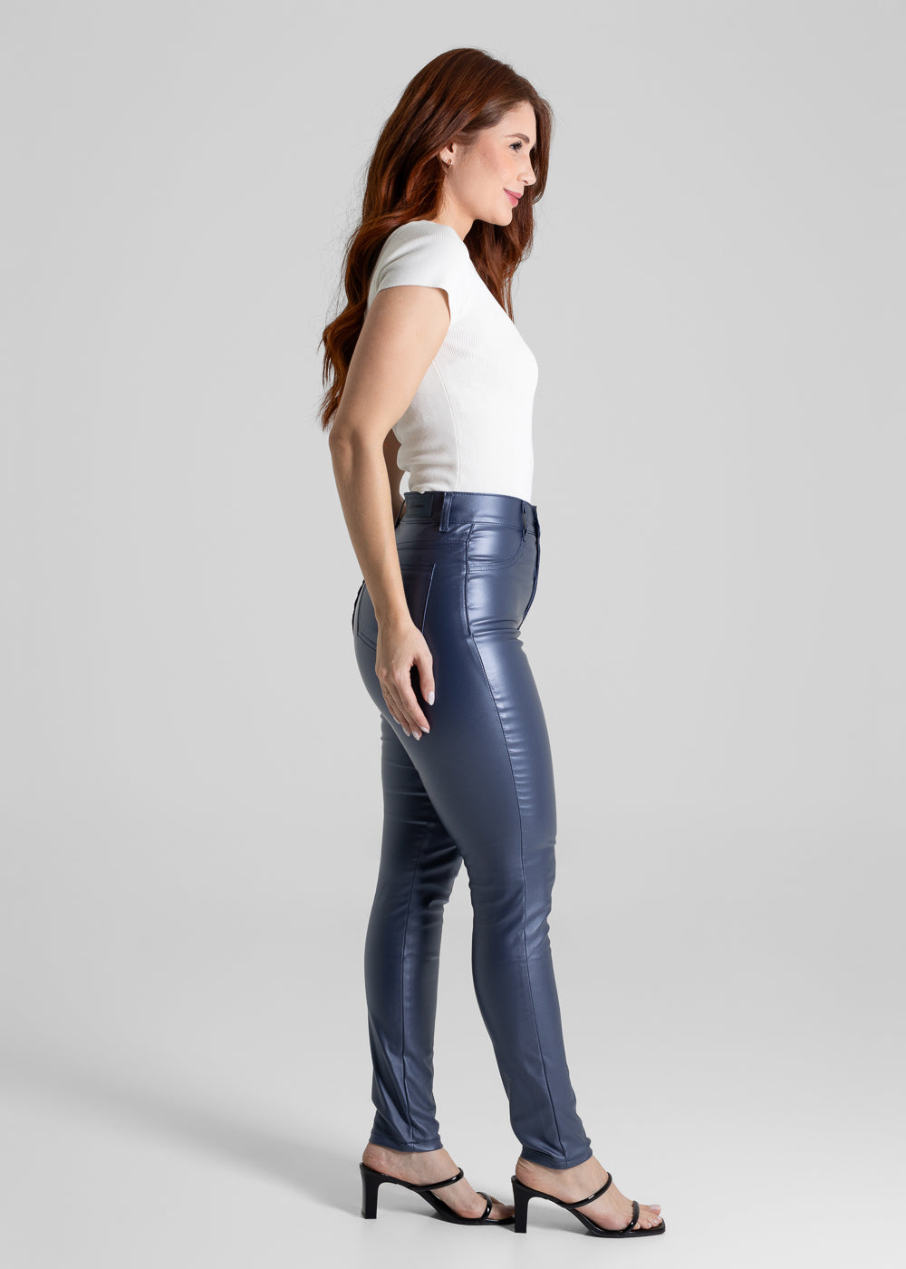 Calça Resinada Sawary Cigarrete - 276515 CINZA