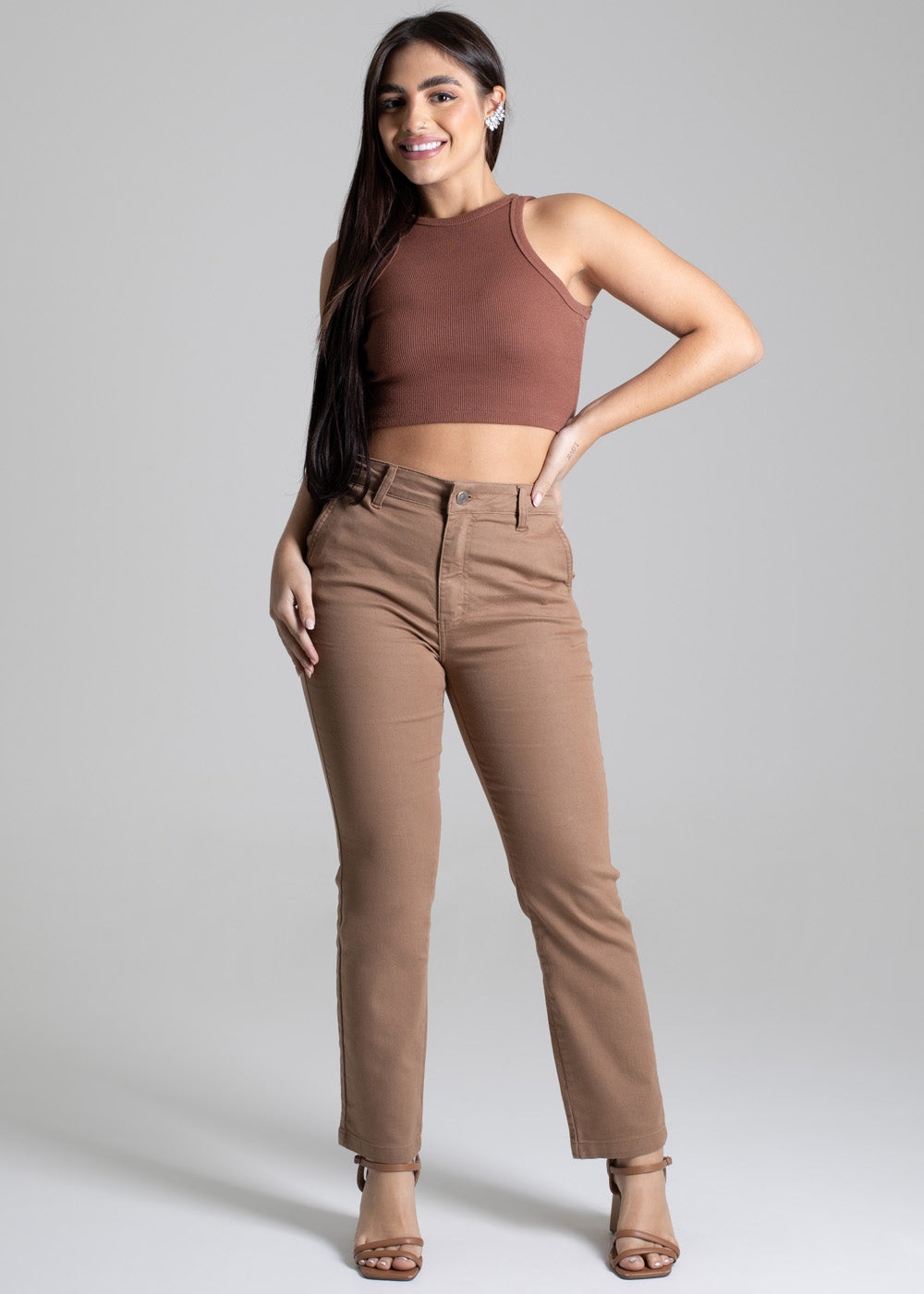 Calça Sarja Sawary Reta - 276915 BEGE