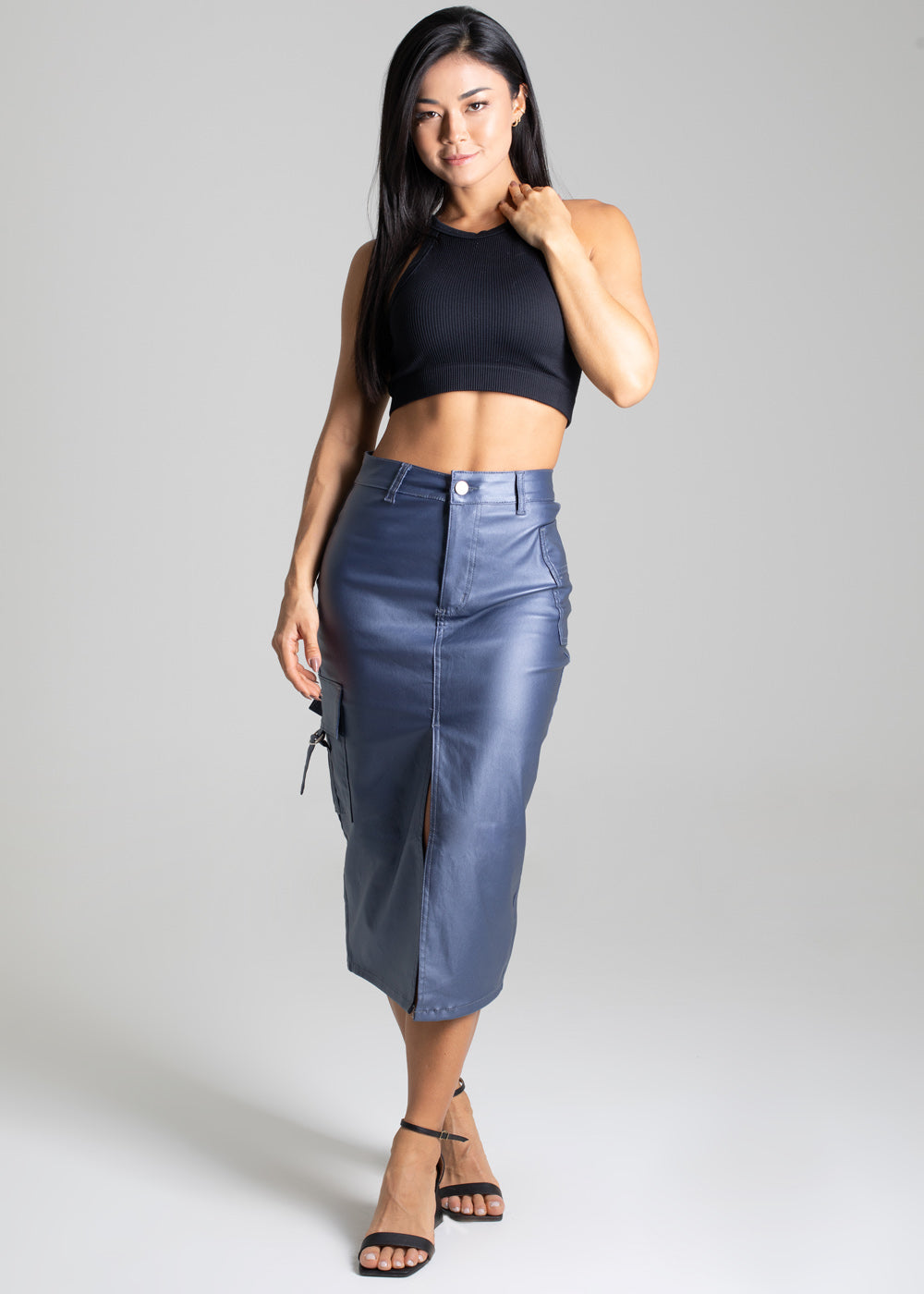 Saia Resinada Sawary Midi - 277002 CINZA