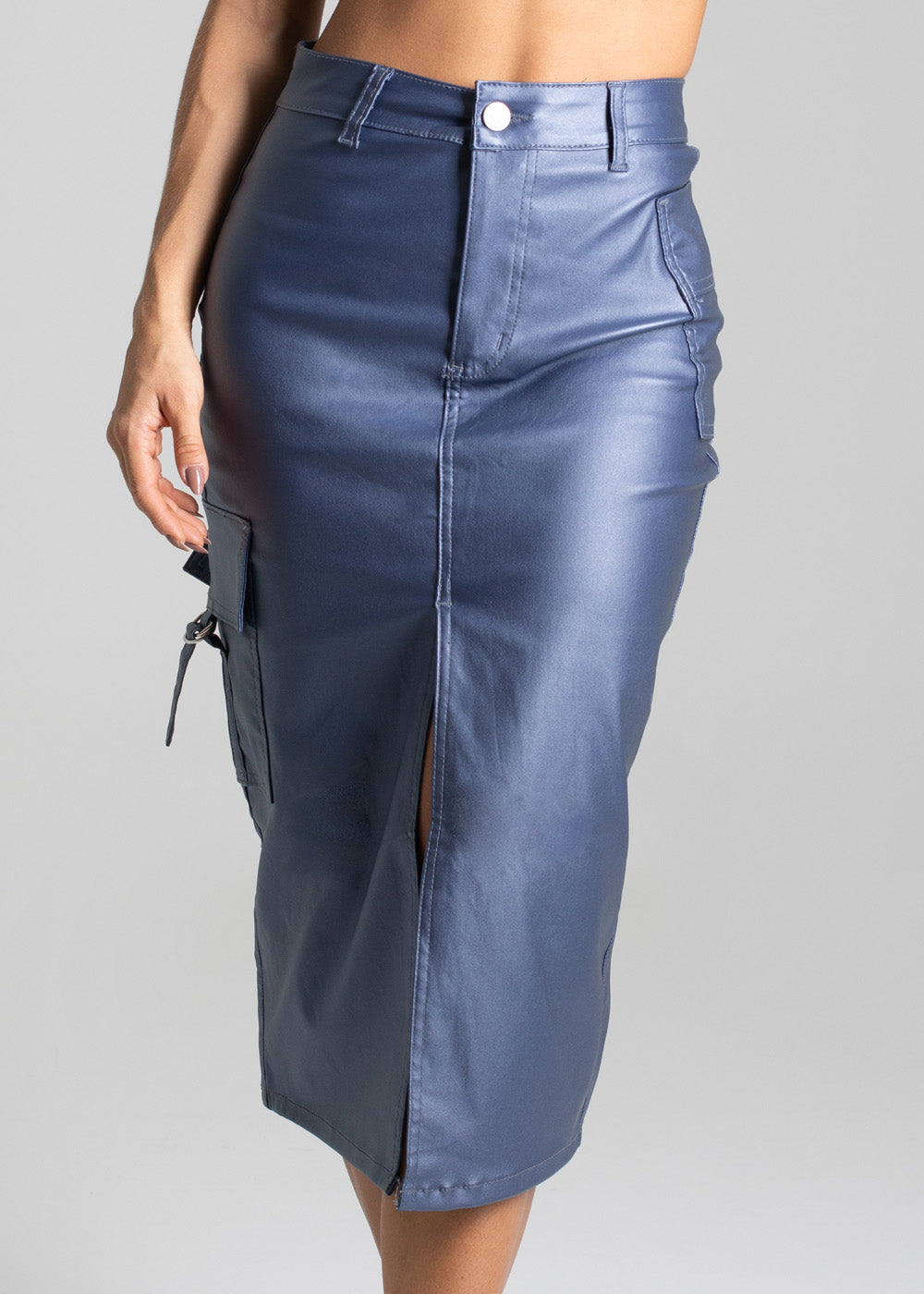 Saia Resinada Sawary Midi - 277002 CINZA