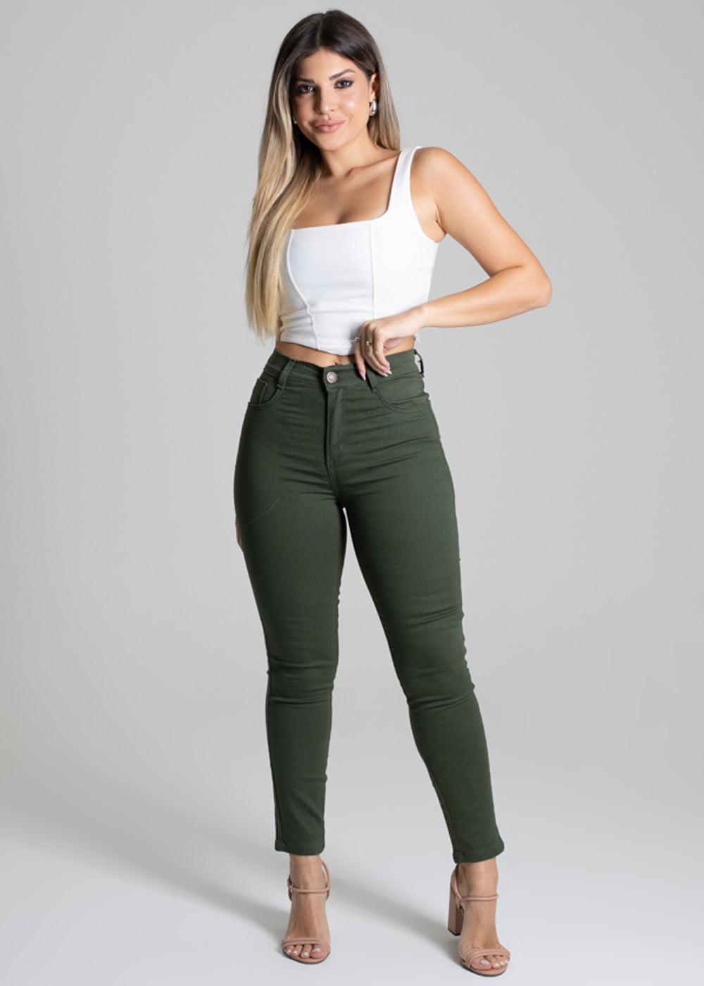 Calça Sarja Sawary Skinny - 277068 VERDE
