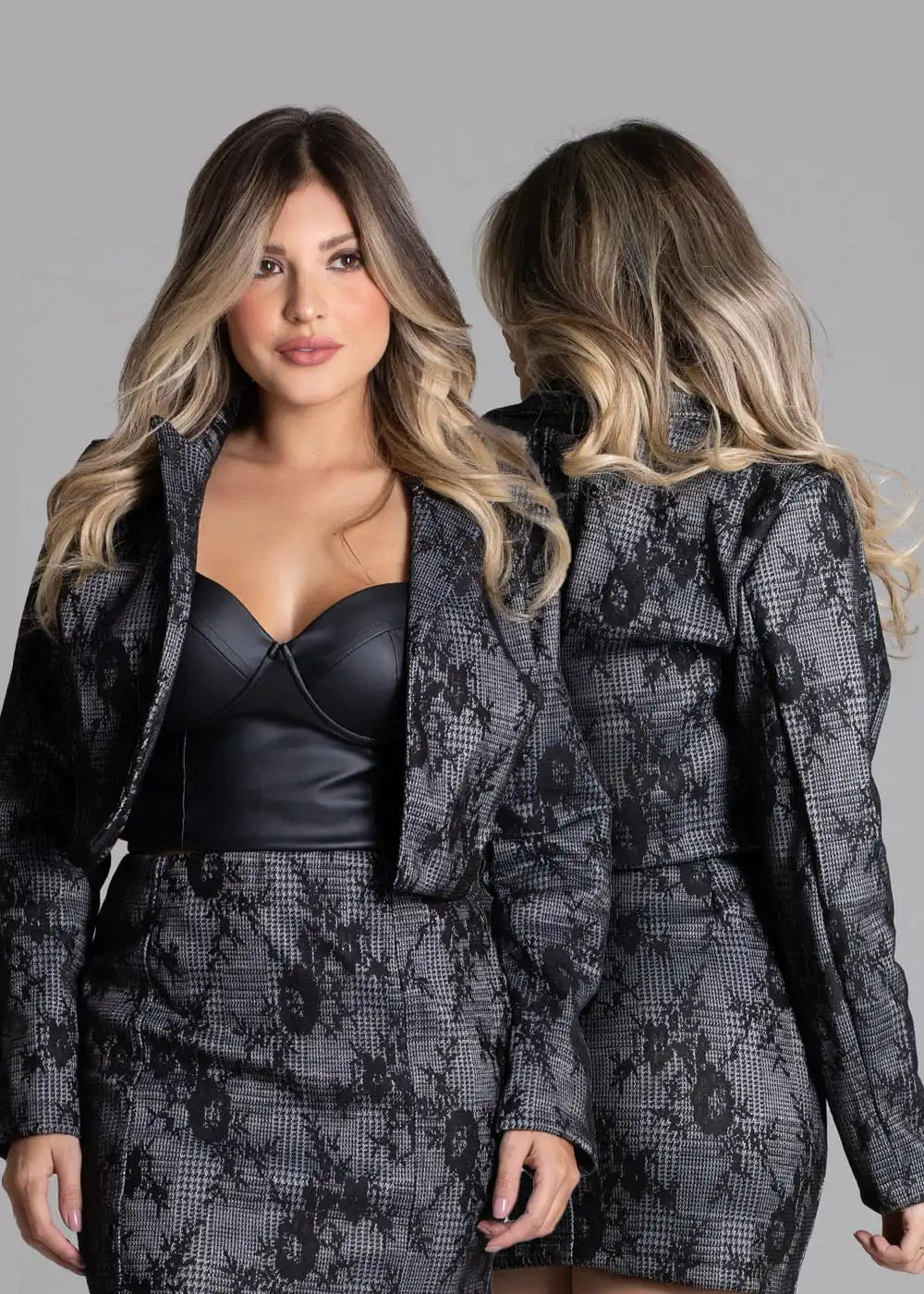 Jaqueta Sawary Jaquard -  277096 CINZA