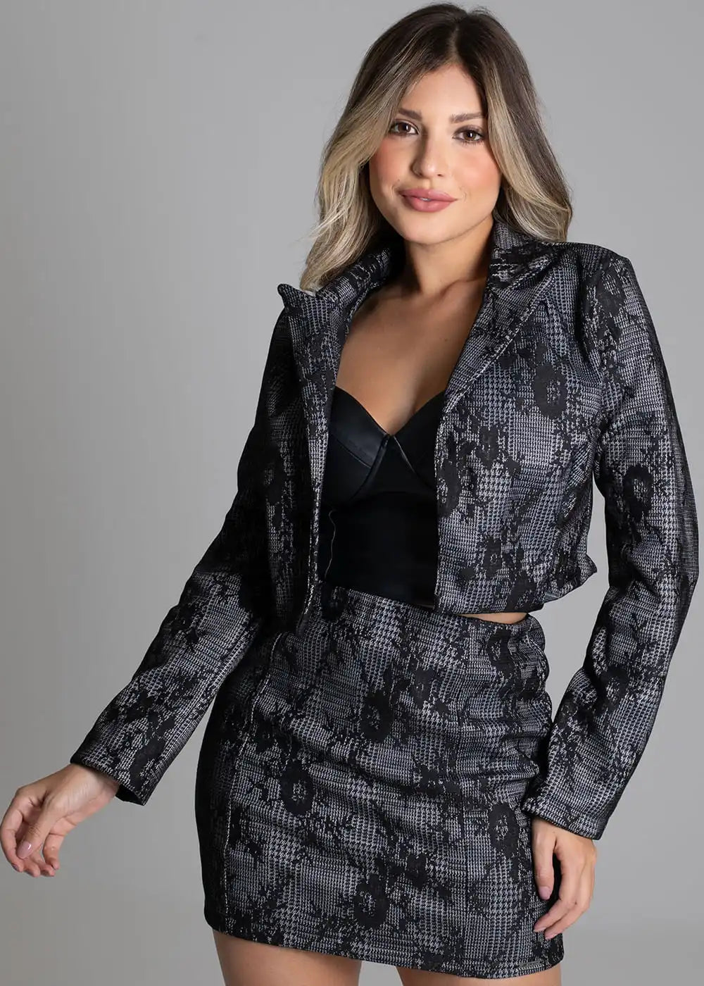 Jaqueta Sawary Jaquard -  277096 CINZA