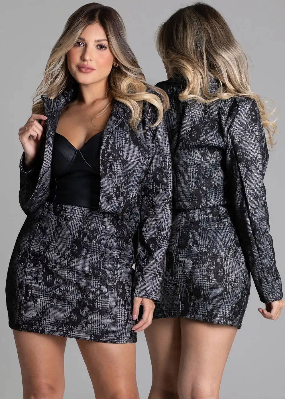 Saia Sawary Jaquard - 277097 CINZA