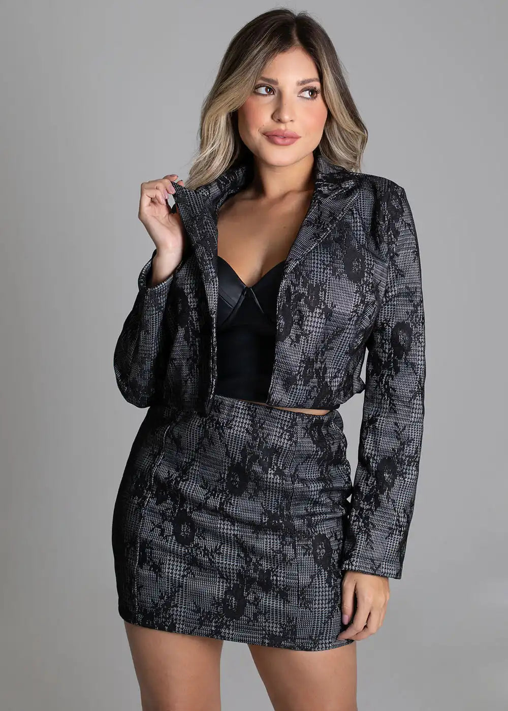 Saia Sawary Jaquard - 277097 CINZA