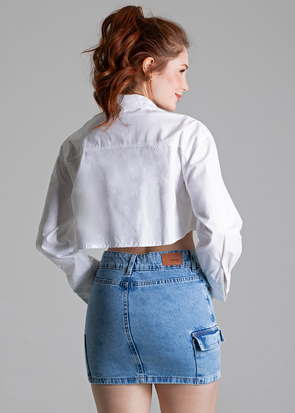 Saia Jeans Sawary Cargo - 277366 AZUL