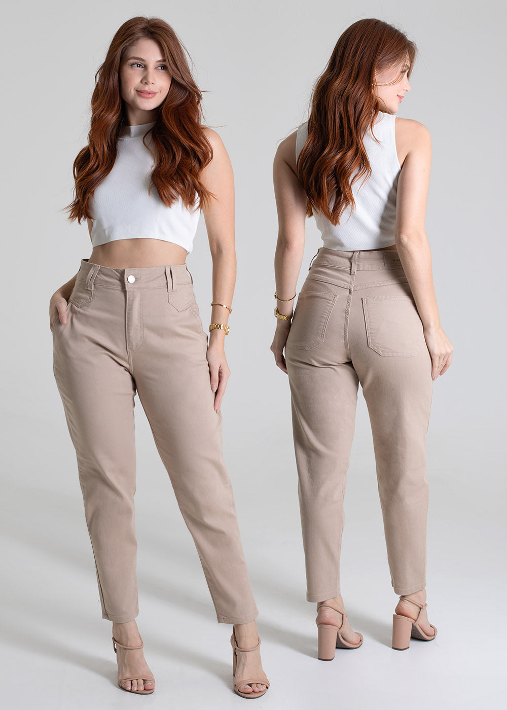 Calça Sarja Sawary Mom - 277515 BEGE