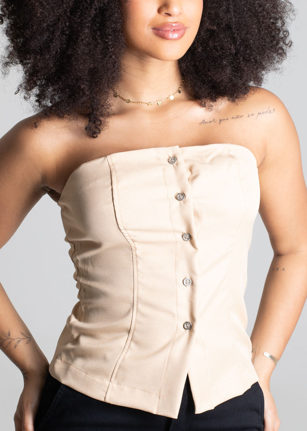 Colete Sawary Alfaiataria - 277545 BEGE