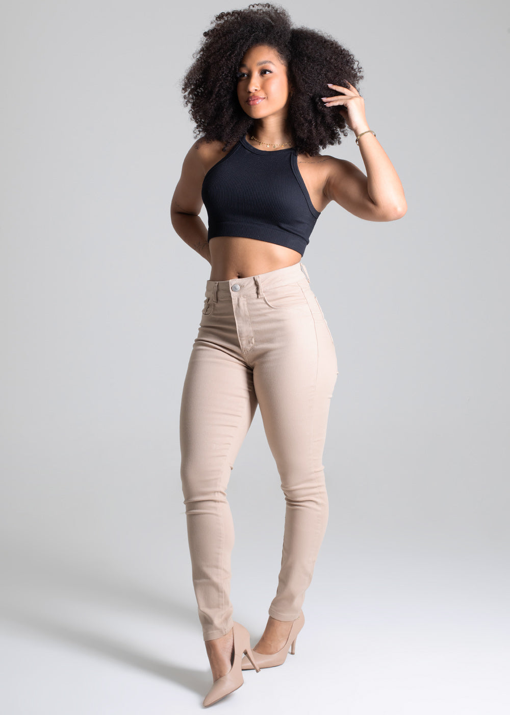 Calça Sarja Sawary Levanta Bumbum - 277777 BEGE