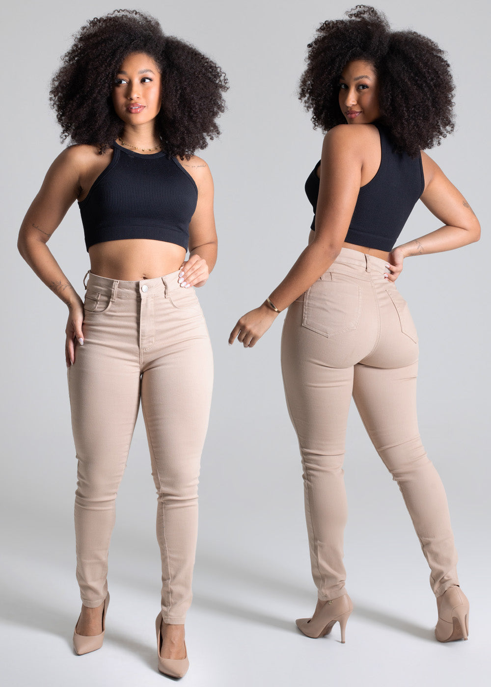 Calça Sarja Sawary Levanta Bumbum - 277777 BEGE