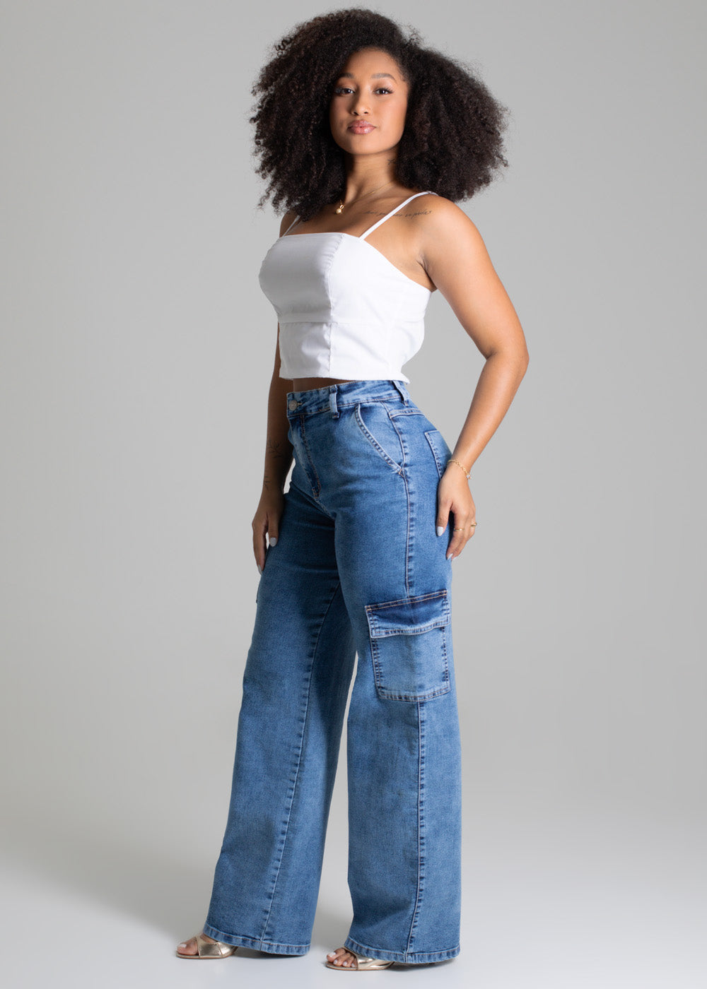 Calça Jeans Sawary Wide Leg - 277869 AZUL