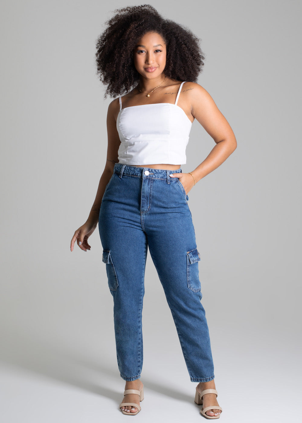 Calça Jeans Sawary Cargo - 277959 AZUL