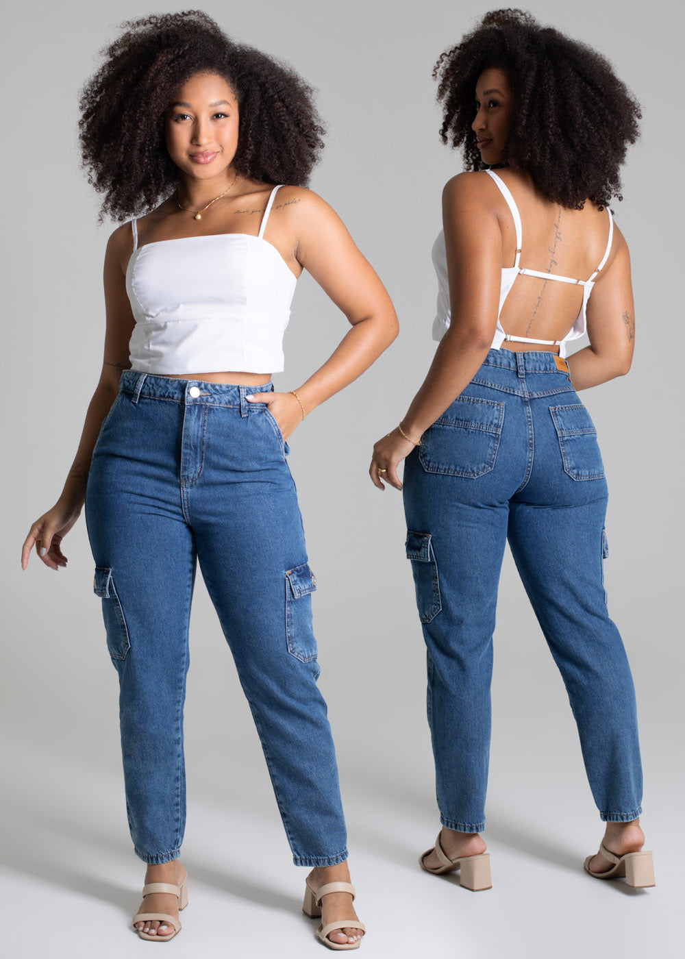 Calça Jeans Sawary Cargo - 277959 AZUL