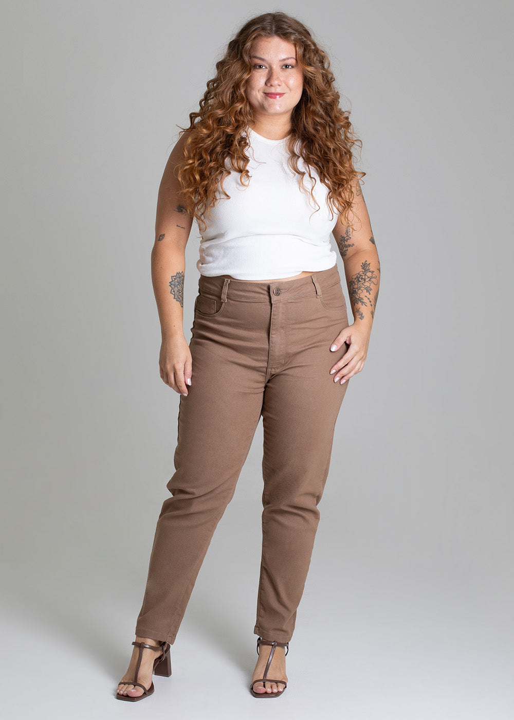 Calça Sarja Sawary Plus Size - 277971 BEGE