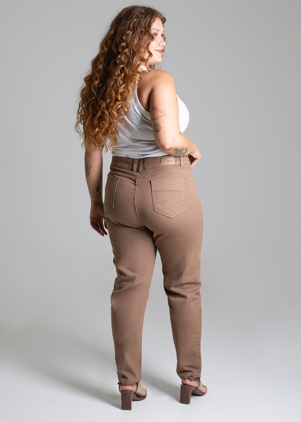 Calça Sarja Sawary Plus Size - 277971 BEGE