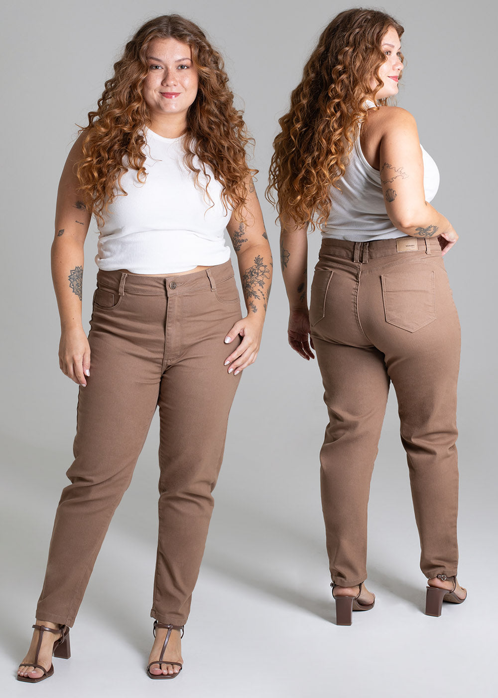 Calça Sarja Sawary Plus Size - 277971 BEGE