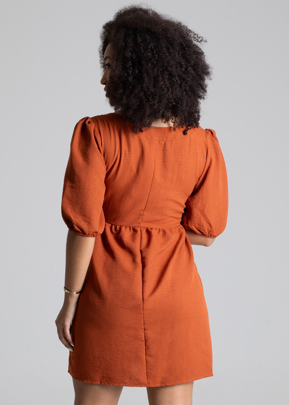 Vestido Sawary Basico Ferrugem - 277979 MARROM