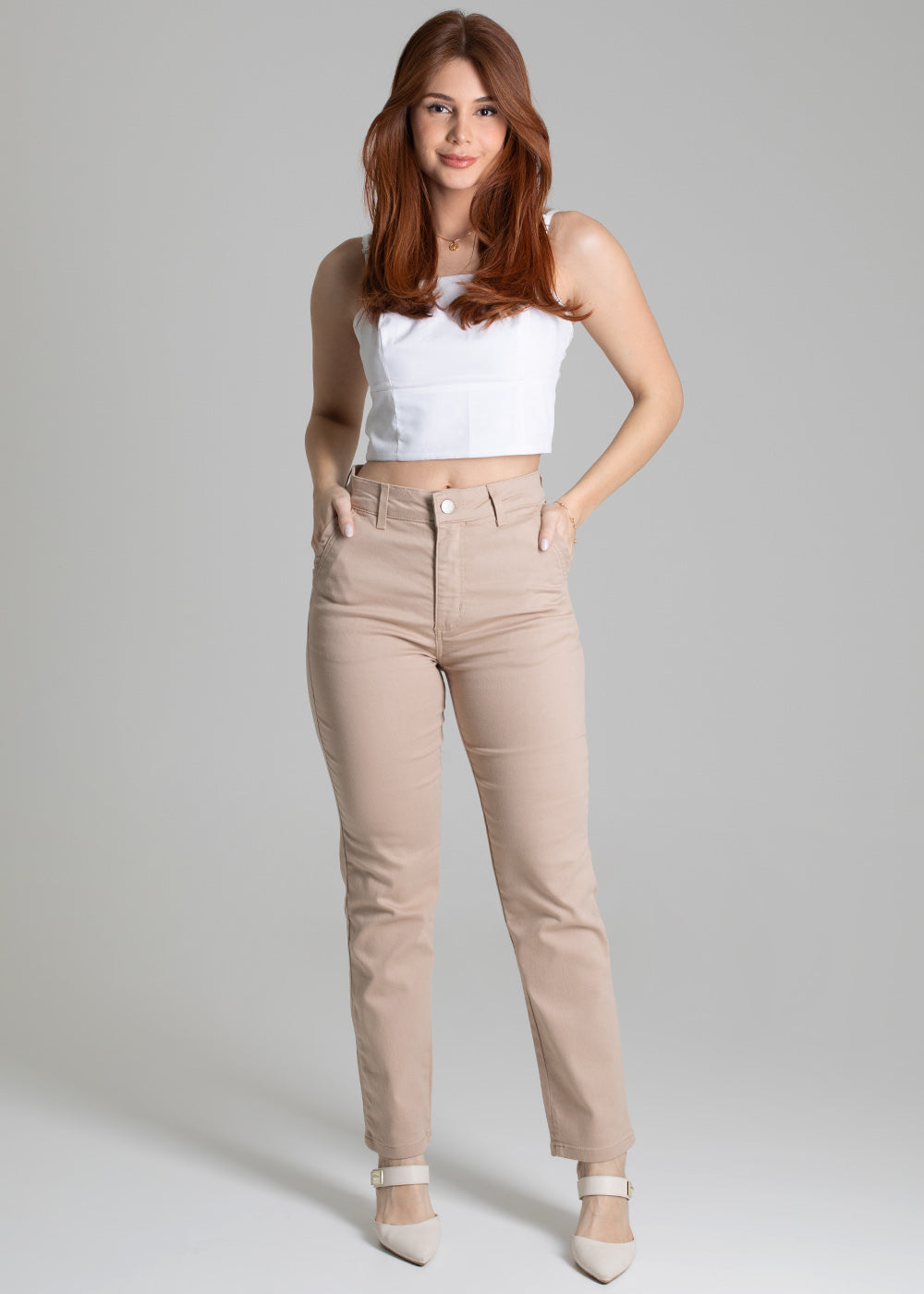 Calça Sarja Sawary Reta - 277996 BEGE