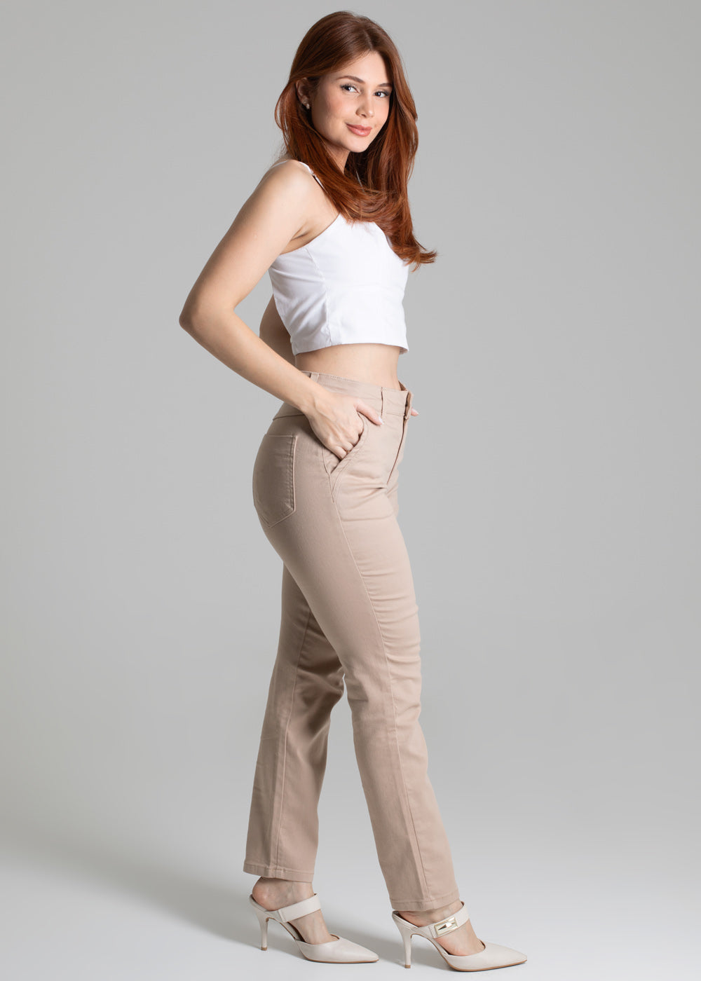 Calça Sarja Sawary Reta - 277996 BEGE