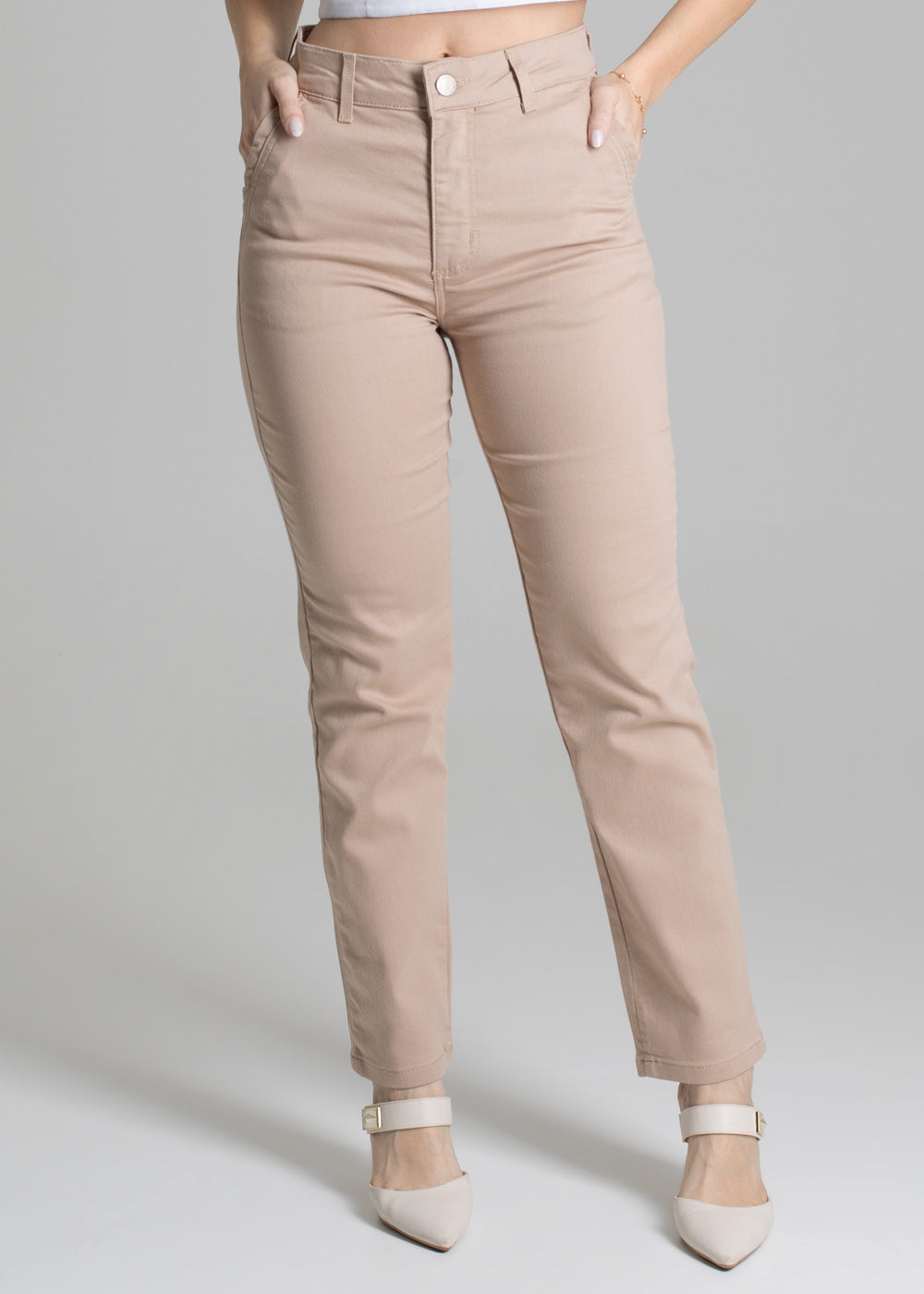 Calça Sarja Sawary Reta - 277996 BEGE