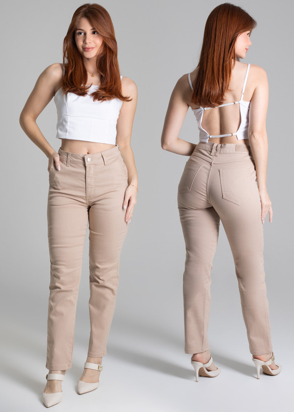 Calça Sarja Sawary Reta - 277996 BEGE