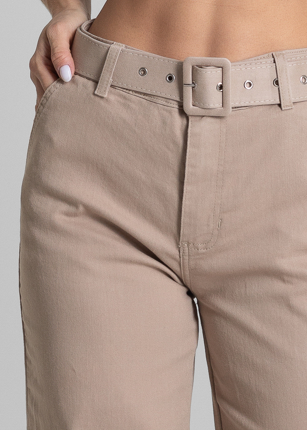 Calça Sarja Sawary Wide Leg - 277998 BEGE