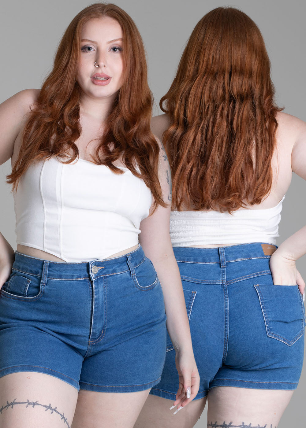 Shorts Jeans Sawary Plus Size - 278017 AZUL