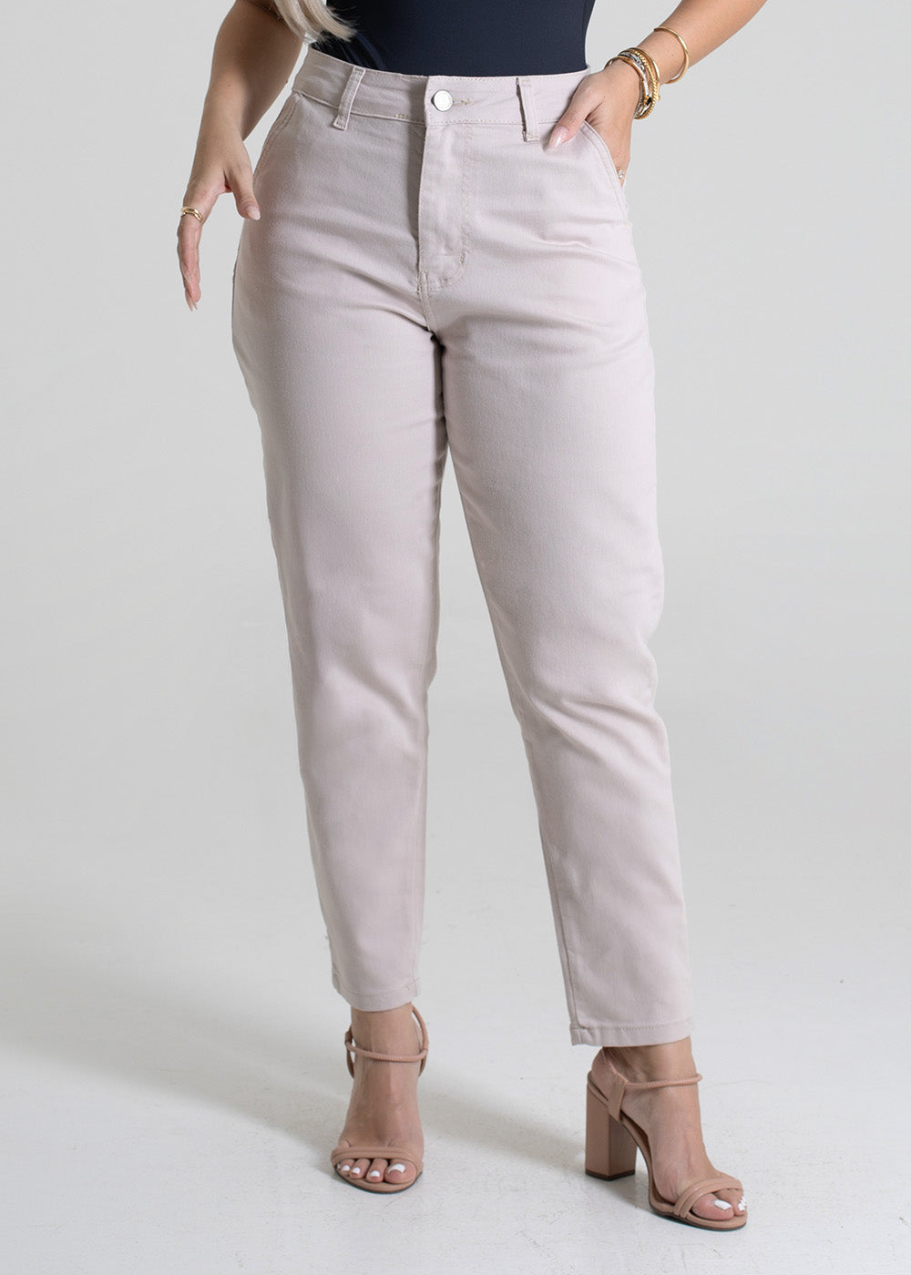 Calça Sarja Sawary Mom - 278170 BEGE