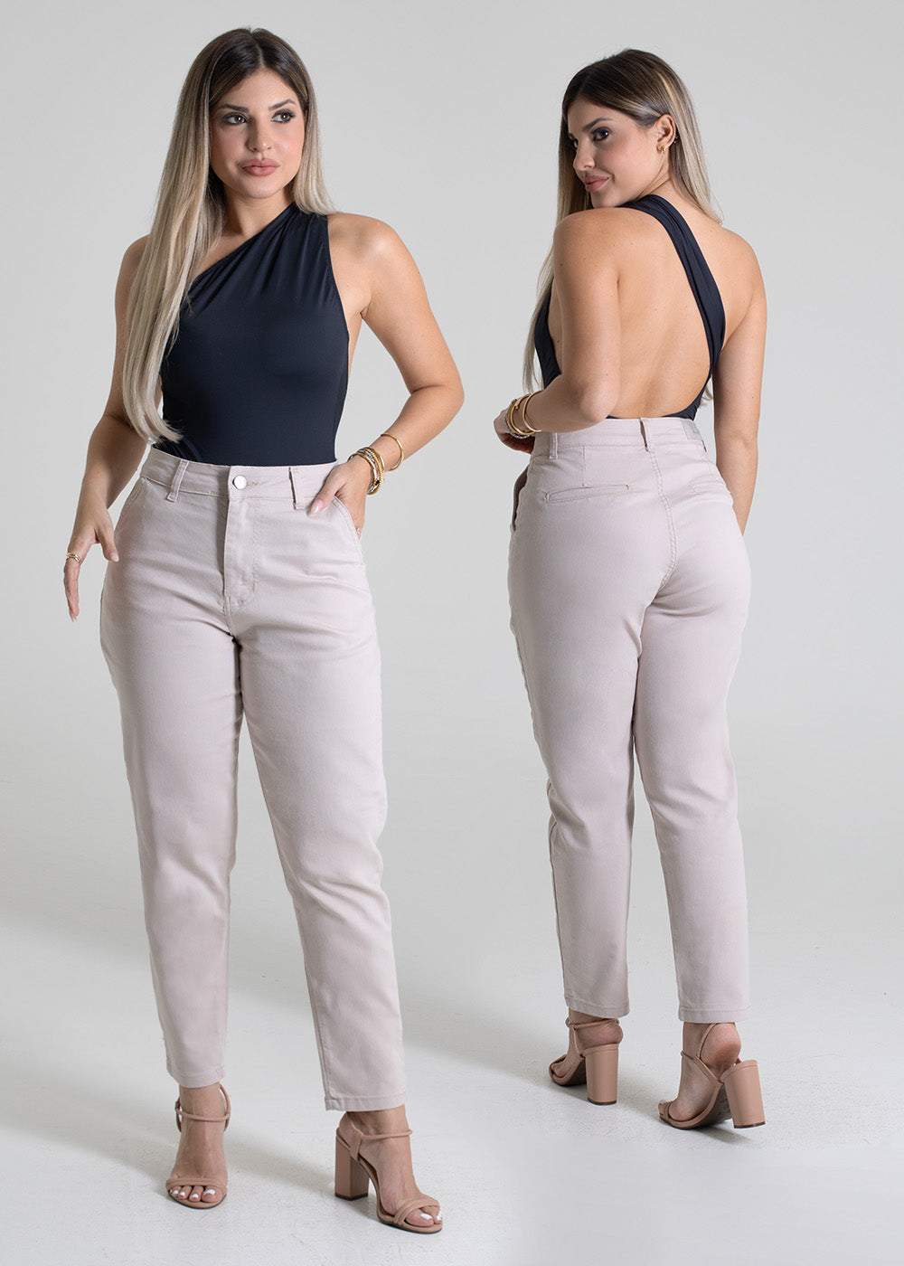 Calça Sarja Sawary Mom - 278170 BEGE