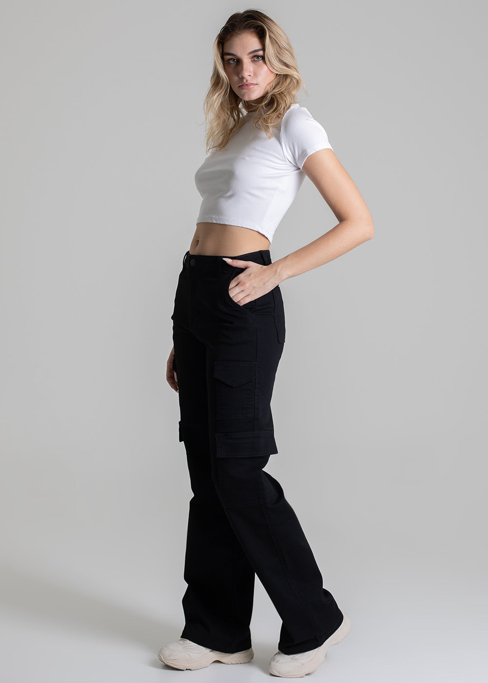 Calça Sarja Sawary Wide Leg - 278269 PRETO