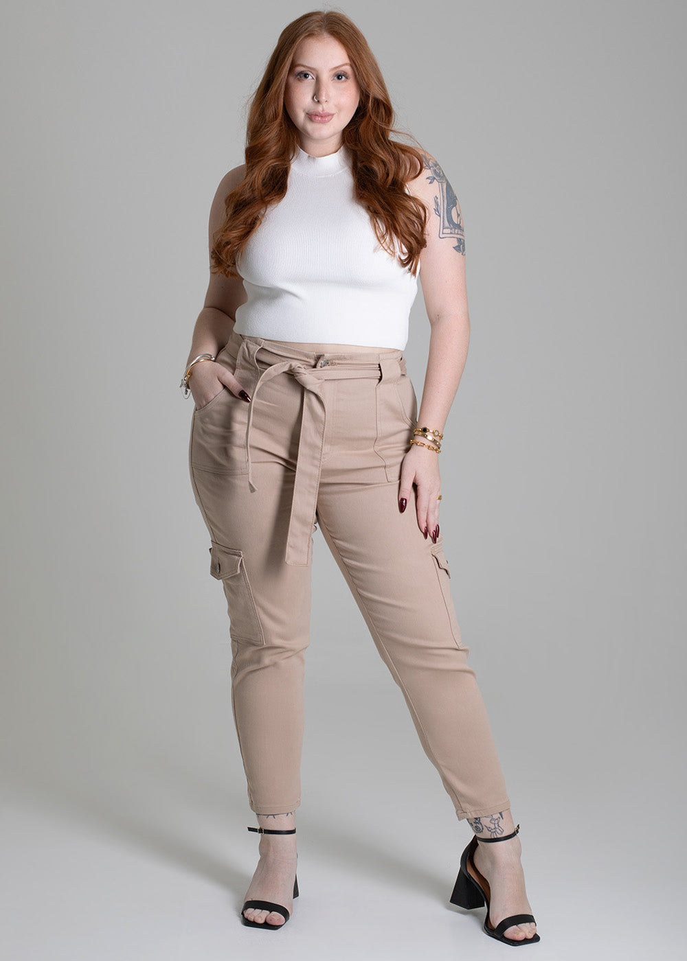 Calça Sarja Sawary Plus Size Mom - 278428 BEGE