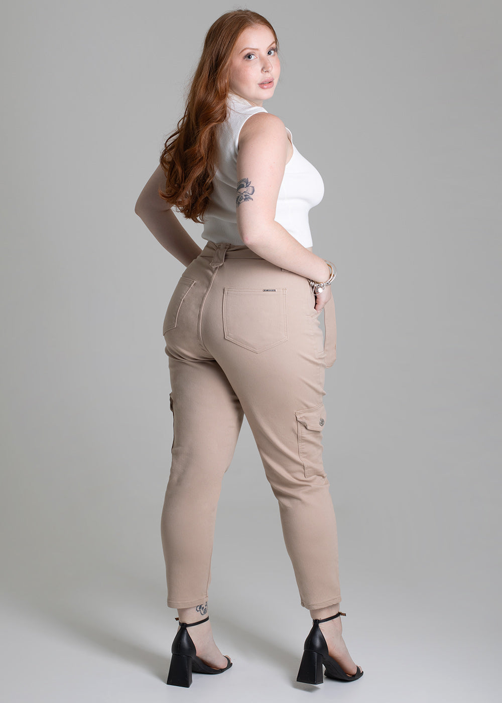 Calça Sarja Sawary Plus Size Mom - 278428 BEGE