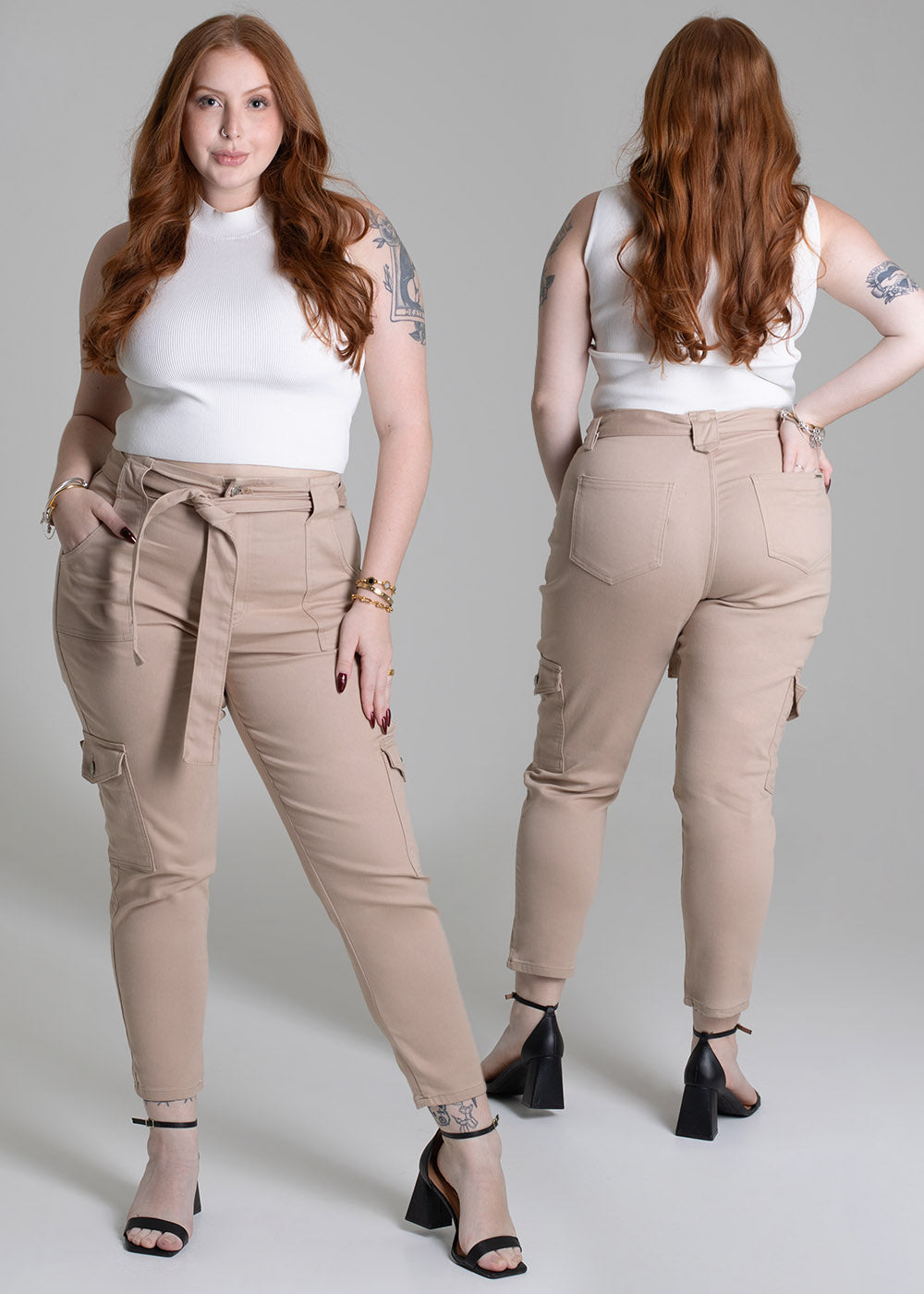Calça Sarja Sawary Plus Size Mom - 278428 BEGE