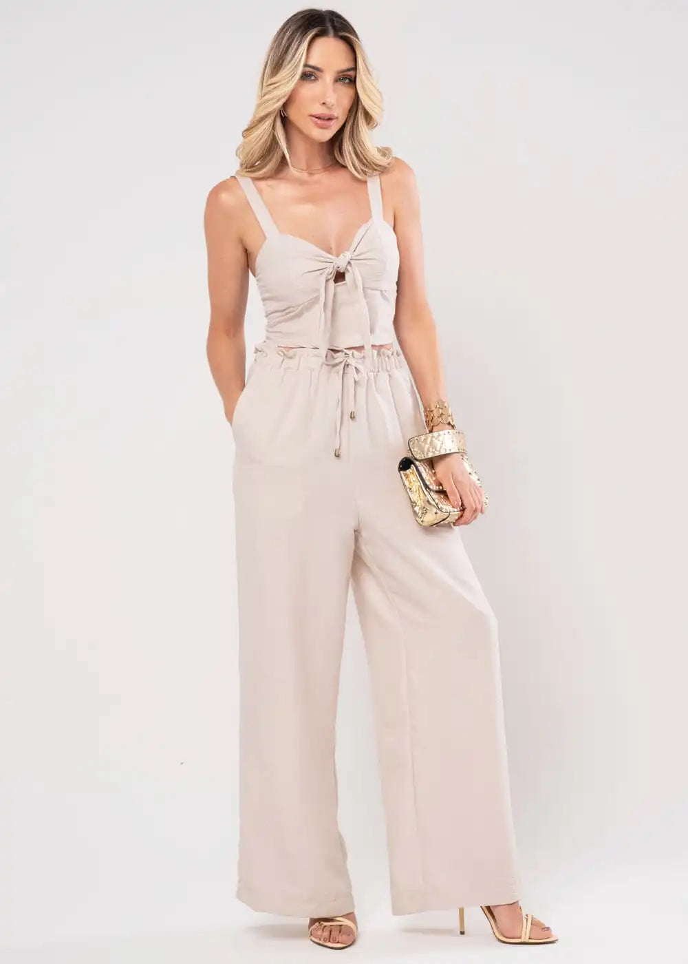 Calça Sawary Pantalona - 278625 BEGE