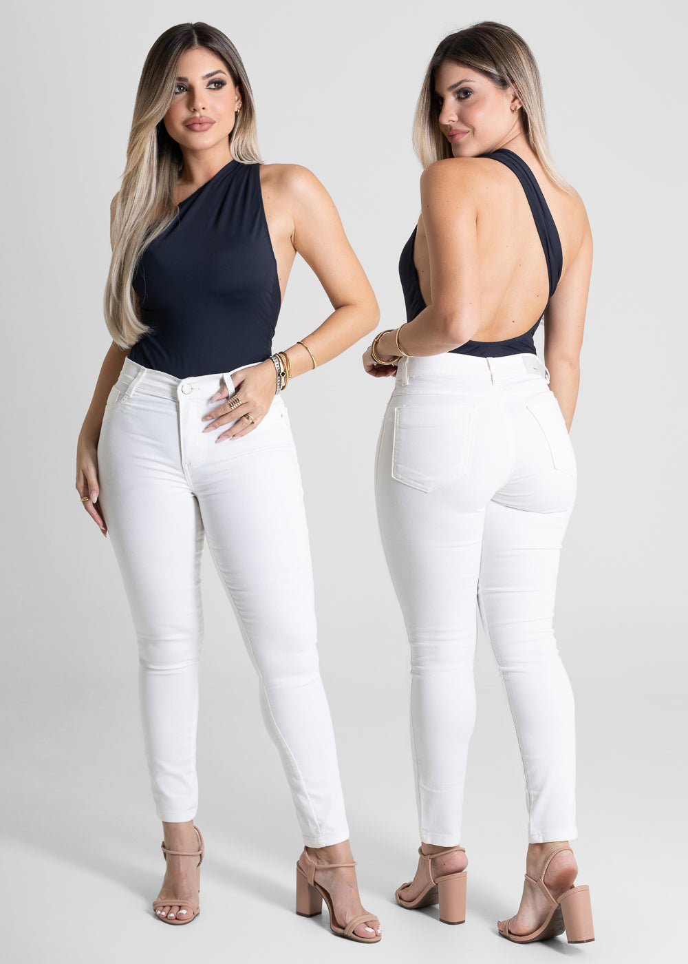 Calça Sarja Sawary Cigarrete - 278678 OFF WHITE