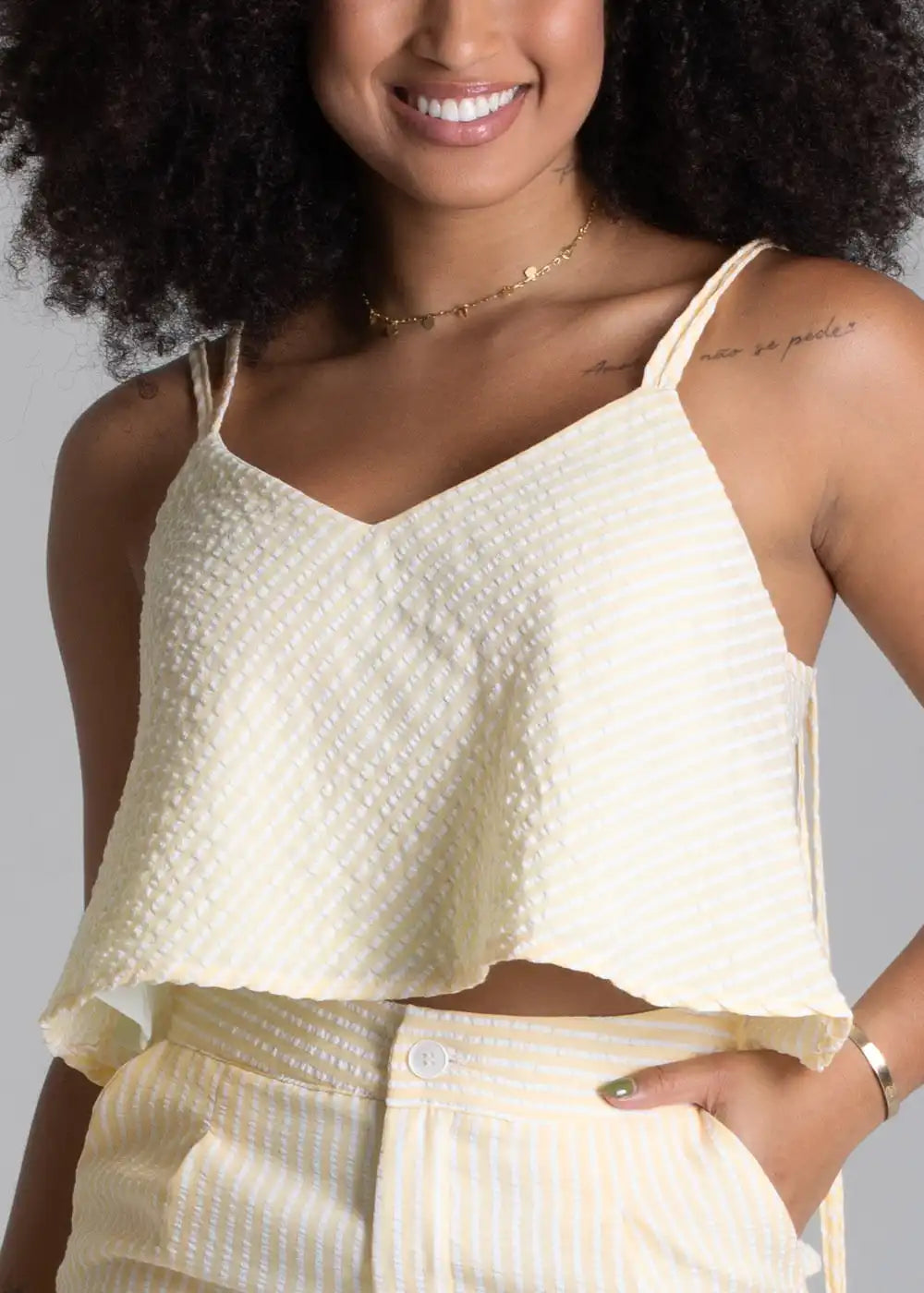 Cropped Sawary Fino - 278796 AMARELO