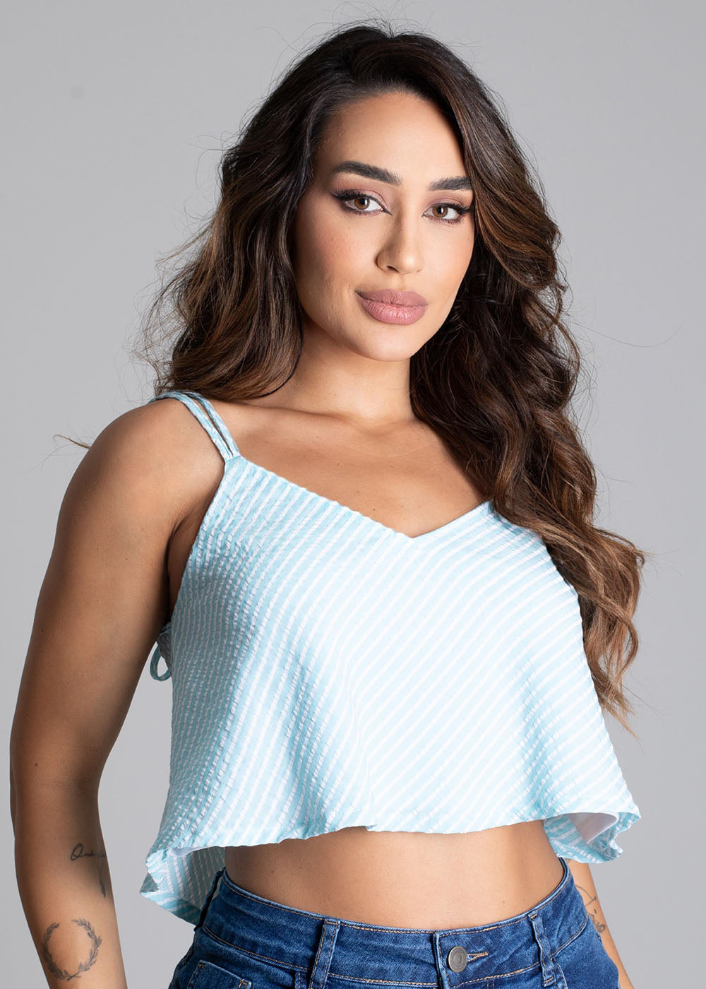 Cropped Sawary Fino - 278797 AZUL
