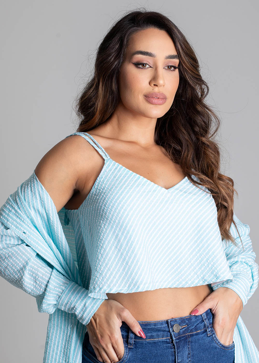 Cropped Sawary Fino - 278797 AZUL