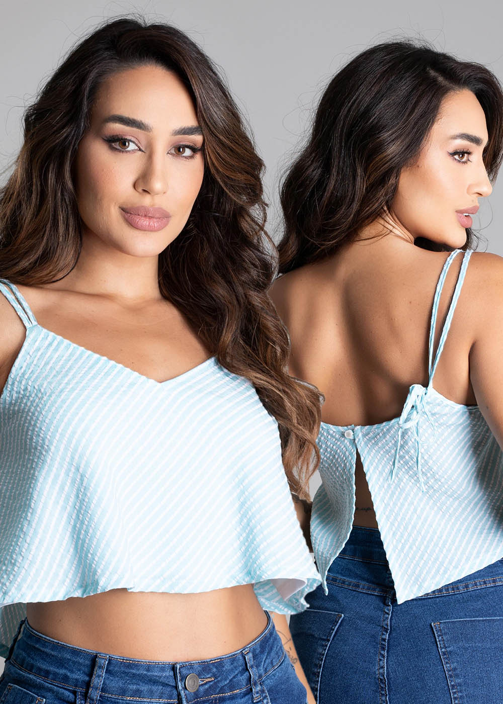 Cropped Sawary Fino - 278797 AZUL