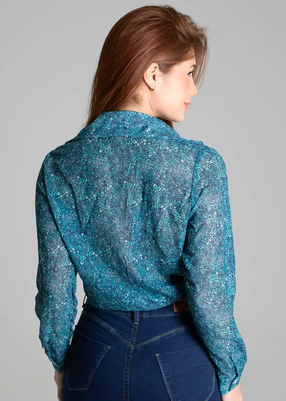 Camisa Sawary Estampa - 278798 AZUL