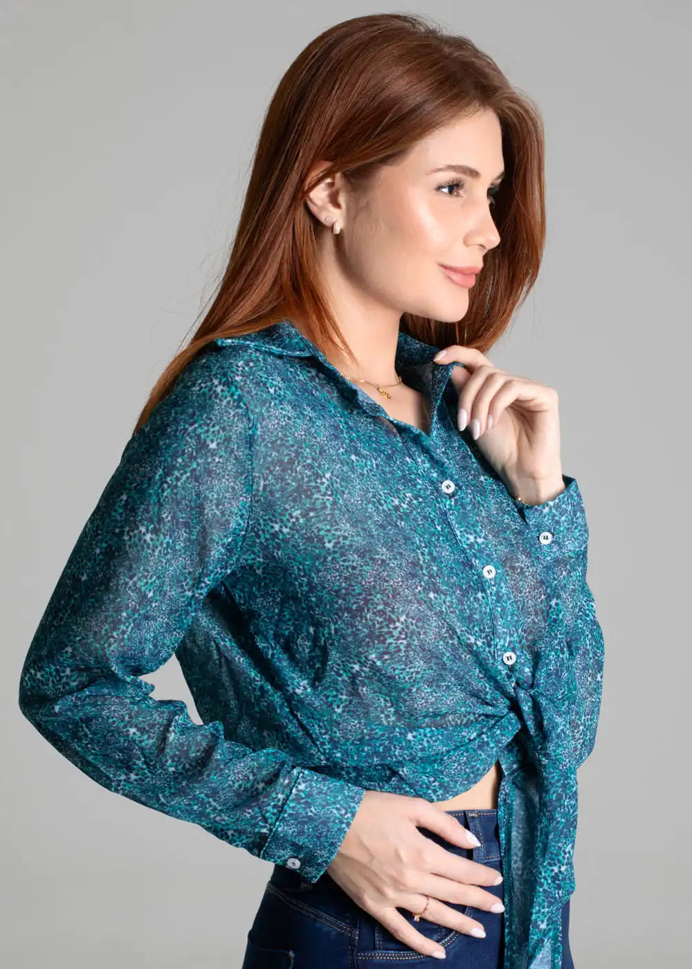 Camisa Sawary Estampa - 278798 AZUL