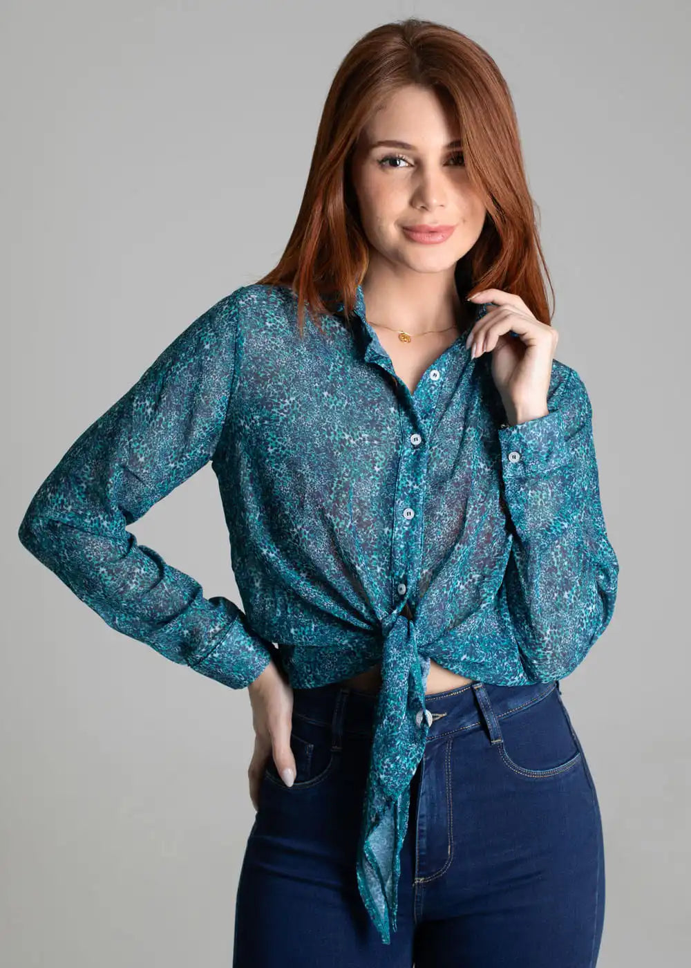 Camisa Sawary Estampa - 278798 AZUL