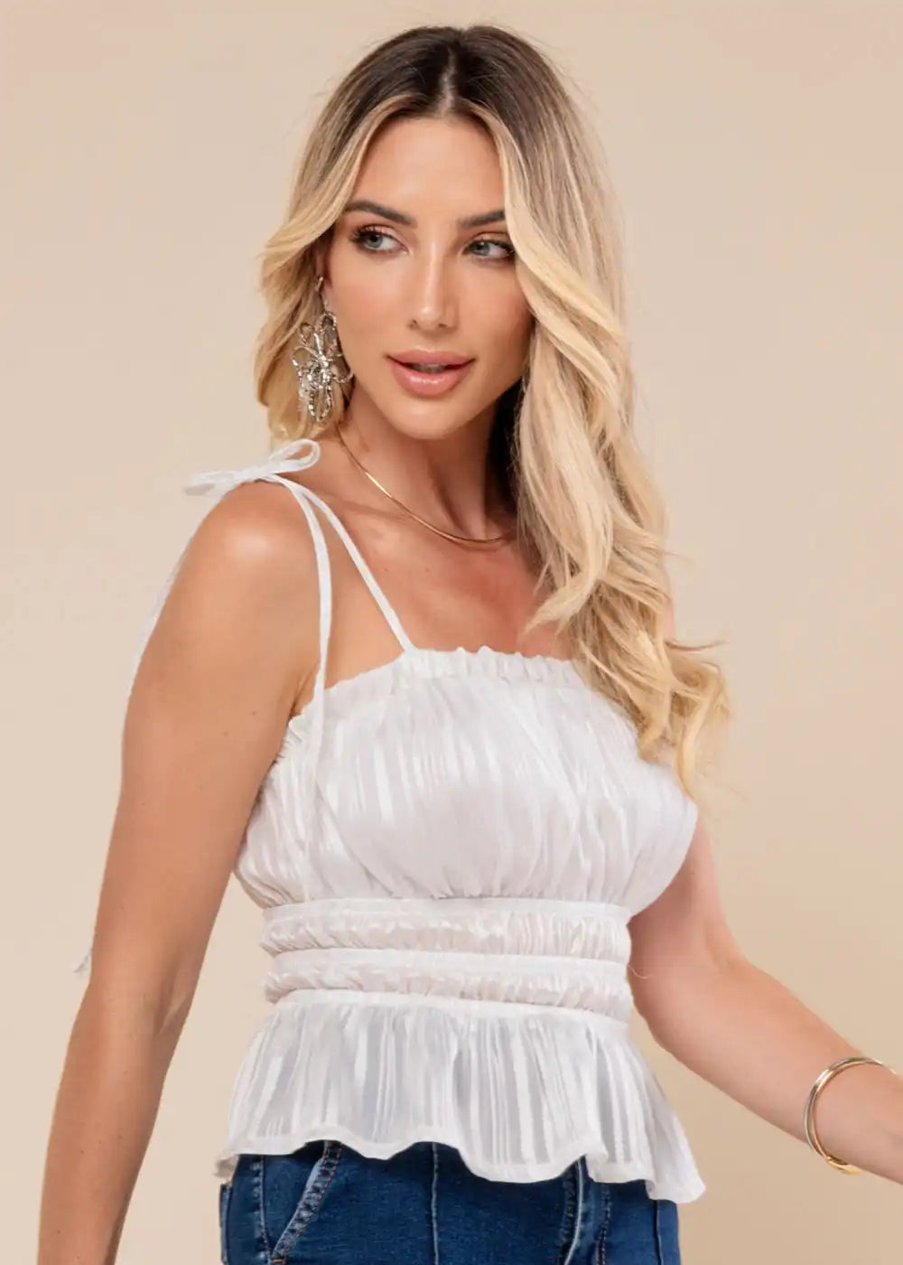 Blusa Sawary Franzido - 278800 OFF WHITE