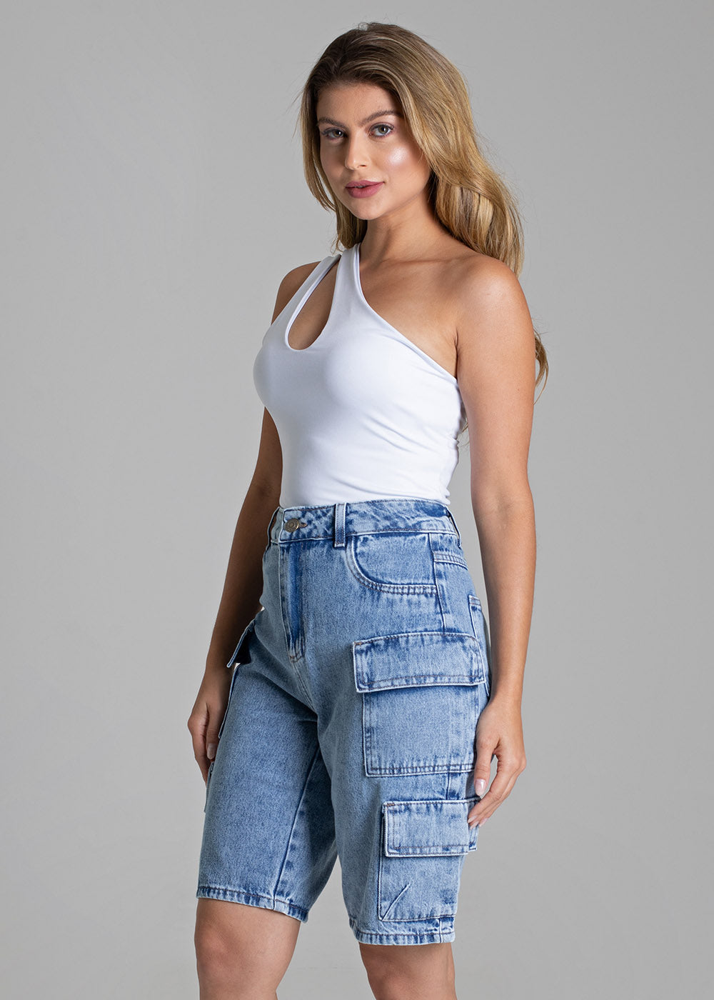 Bermuda Jeans Sawary Cargo - 278806 AZUL