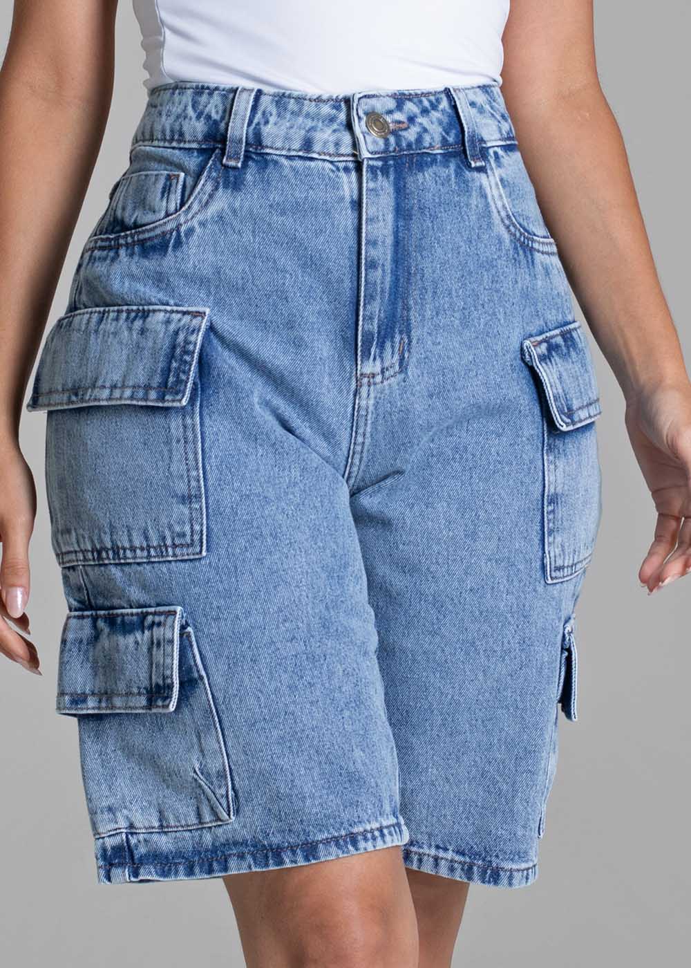 Bermuda Jeans Sawary Cargo - 278806 AZUL