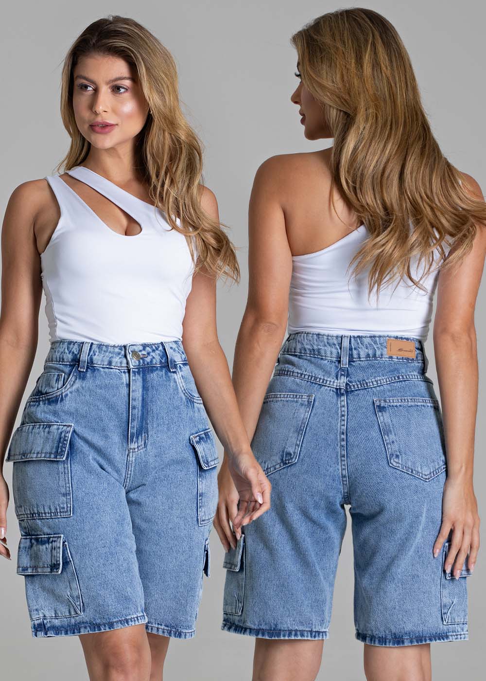 Bermuda Jeans Sawary Cargo - 278806 AZUL