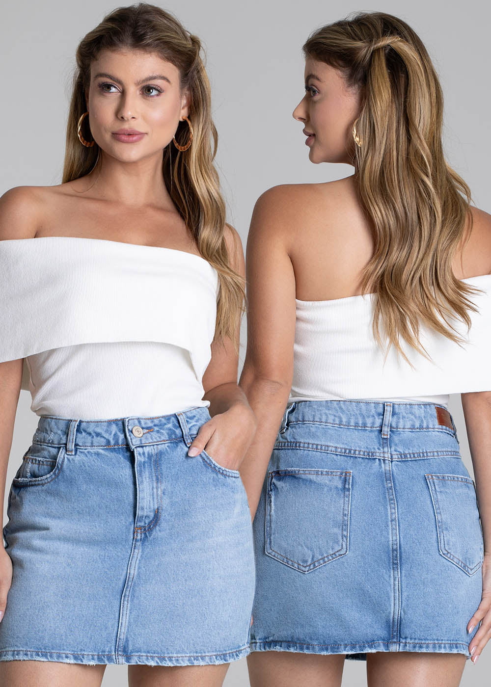 Saia Jeans Sawary - 278891 AZUL