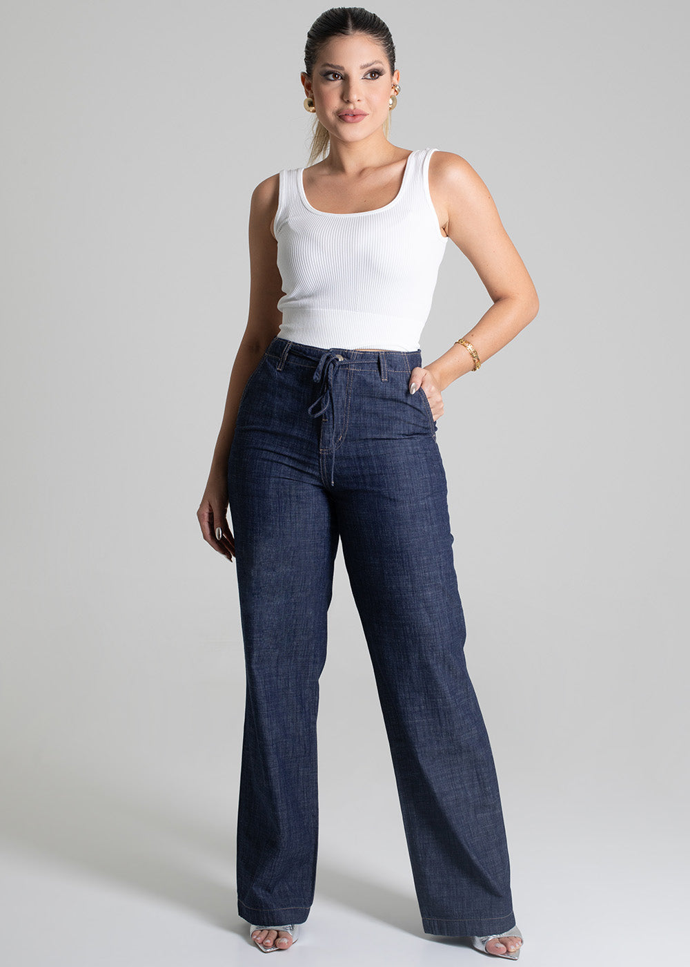 Calca Jeans Sawary Pantalona Wide Leg - 278933 AZUL